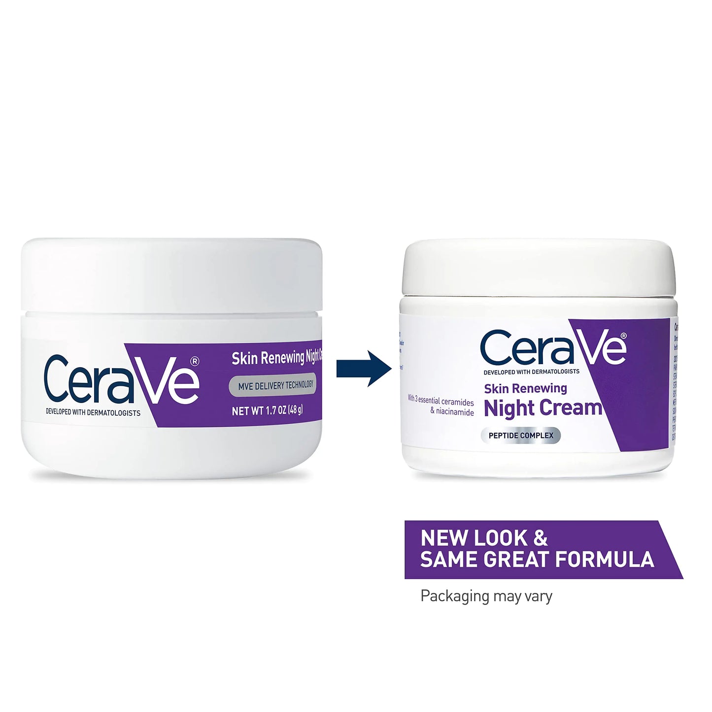 CeraVe Skin Renewing Night Cream | Niacinamide, Peptide Complex, and Hyaluronic Acid Moisturizer for Face | 1.7 Ounce, Packaging may Vary 1.7 Ounce (Pack of 1)
